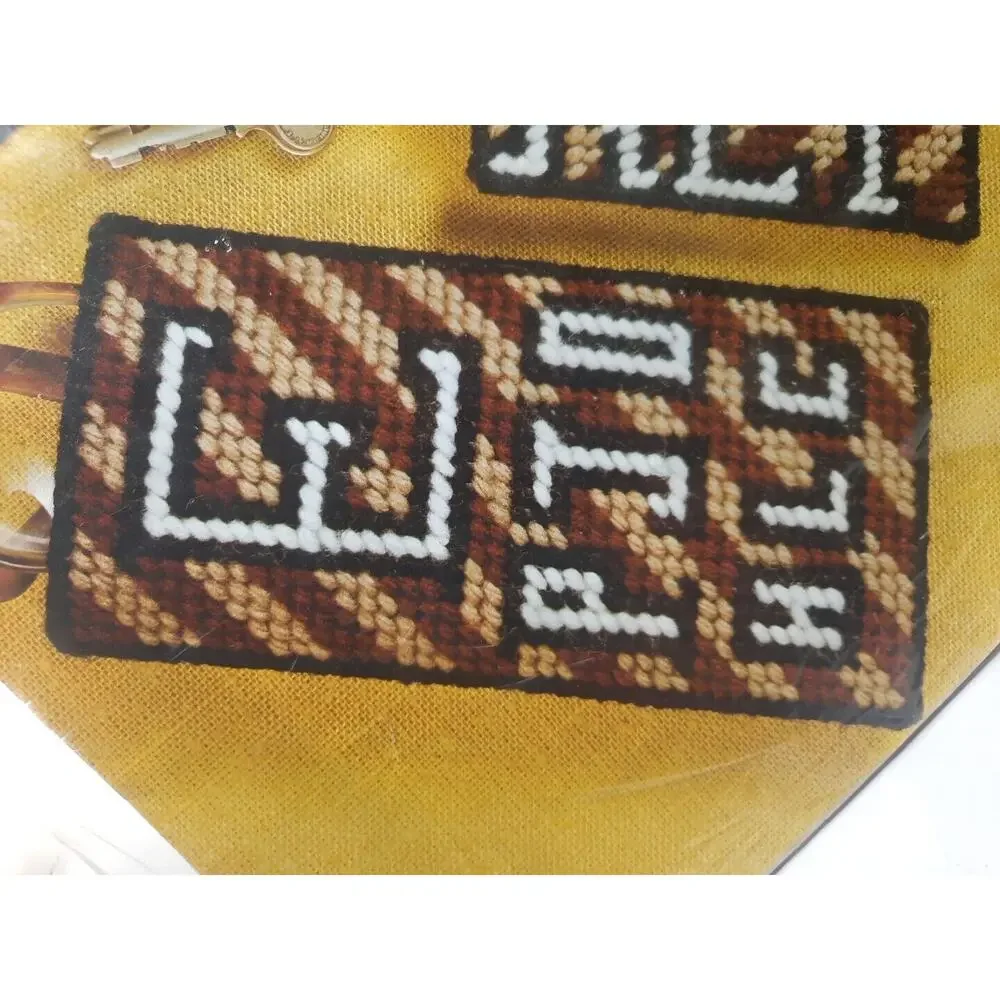 Vintage 70s Columbia Minerva Needlepoint Kit Striped Purse Accessories 8191
